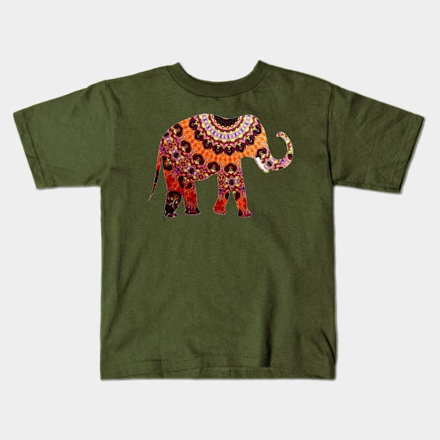 Cute Elephant African Tribal Watercolor Artwork Kids T-Shirt by PatrioTEEism